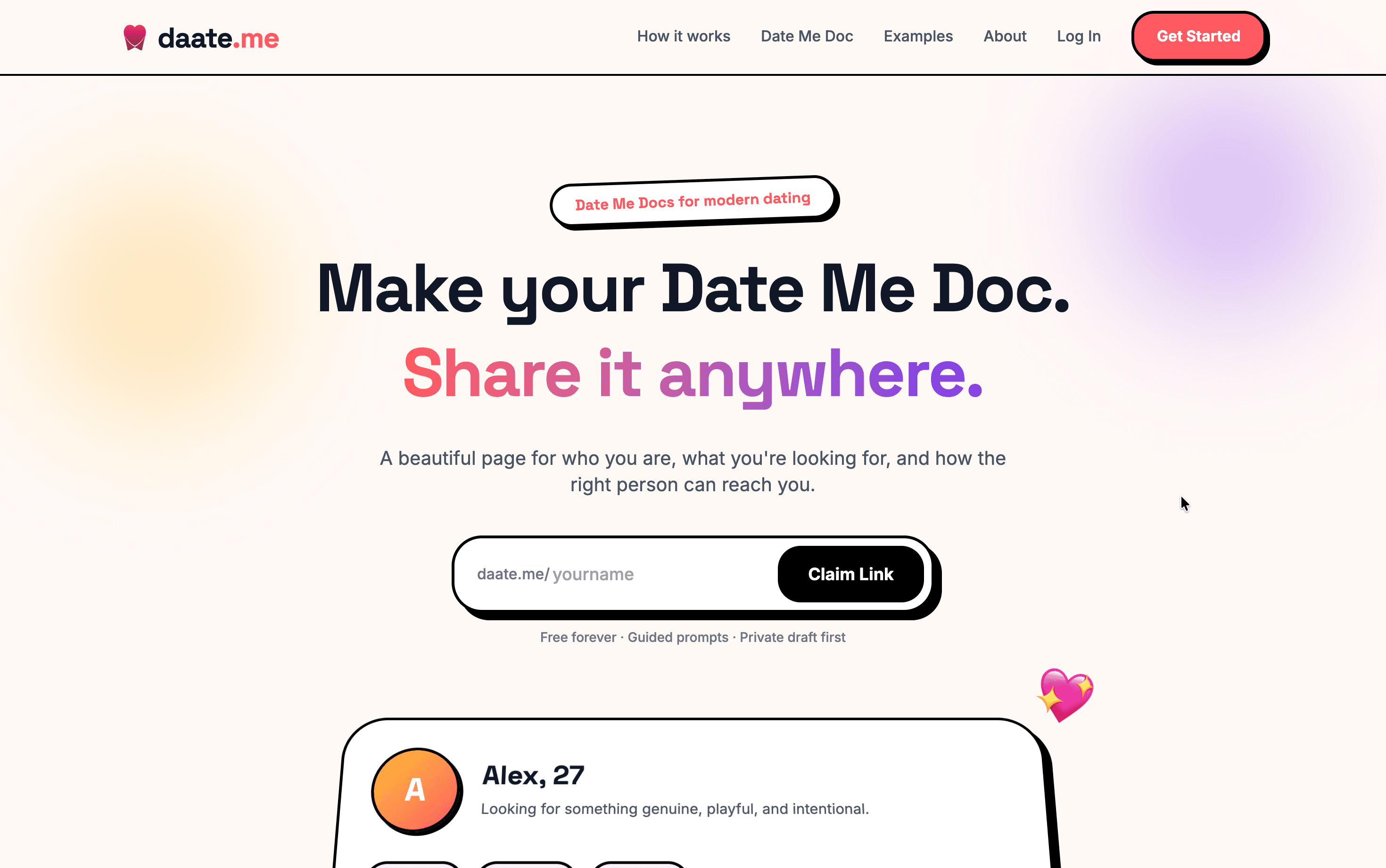 Daate.me Link-in-bio Mockup
